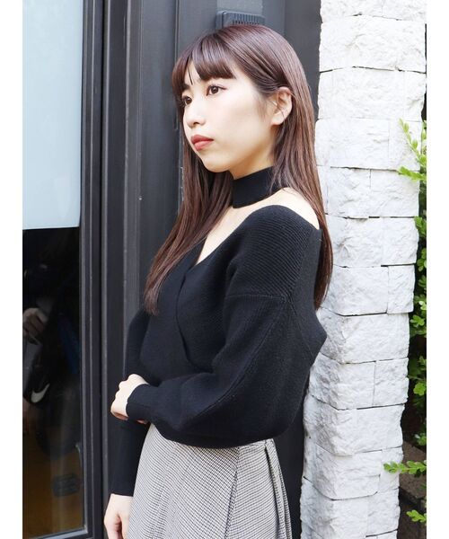 MURUA(ムルーア)の「カシュクールチョーカーニット(ニット/セーター・レディース・アイボリー/ブラック/ブルー・FREE)」の16枚目の写真