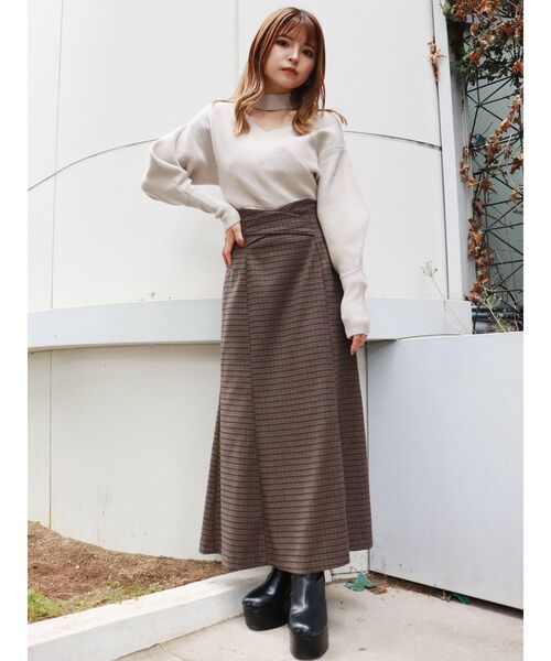 MURUA(ムルーア)の「カシュクールチョーカーニット(ニット/セーター・レディース・アイボリー/ブラック/ブルー・FREE)」の14枚目の写真