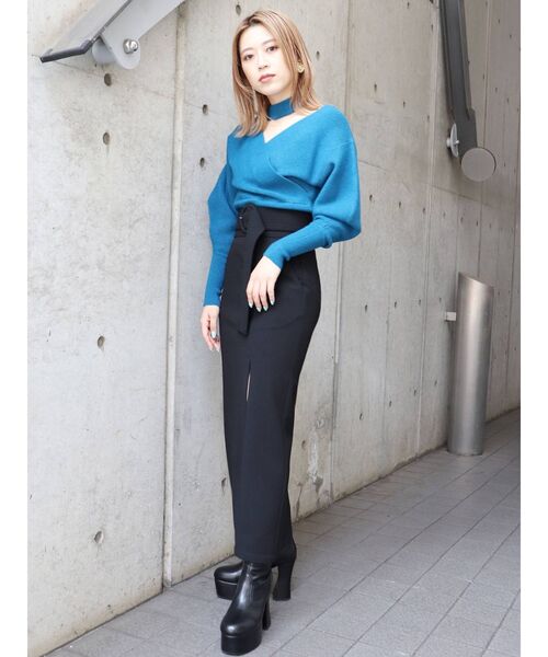 MURUA(ムルーア)の「カシュクールチョーカーニット(ニット/セーター・レディース・アイボリー/ブラック/ブルー・FREE)」の11枚目の写真