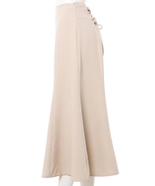 INGNI（イング）の「BACKレースUPマーメイドスカート（スカート・レディース・ブラック/ライトベージュ・FREE）」の4枚目の写真