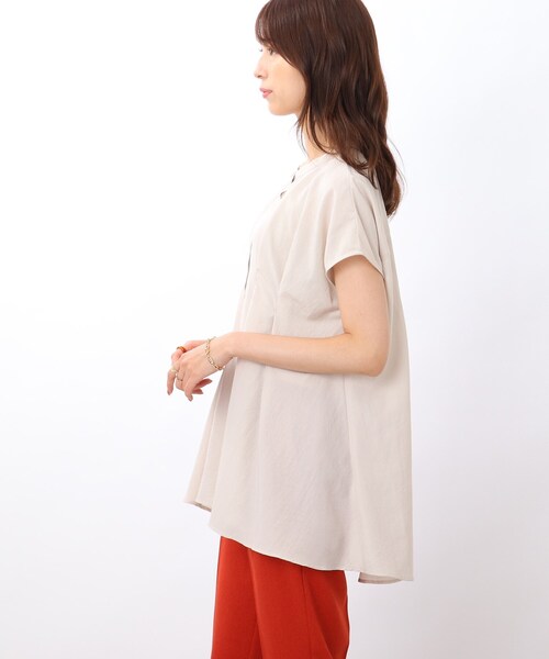 DRESKIP（ドレスキップ）の「◆タックフレア チュニックブラウス（シャツ/ブラウス・レディース・ブラック/ライトベージュ/ライトグリーン/ダークブラウン・00）」の6枚目の写真