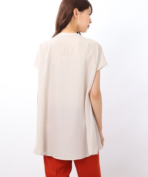 DRESKIP（ドレスキップ）の「◆タックフレア チュニックブラウス（シャツ/ブラウス・レディース・ブラック/ライトベージュ/ライトグリーン/ダークブラウン・00）」の7枚目の写真