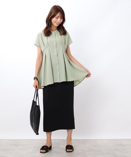 DRESKIP（ドレスキップ）の「◆タックフレア チュニックブラウス（シャツ/ブラウス・レディース・ブラック/ライトベージュ/ライトグリーン/ダークブラウン・00）」の15枚目の写真