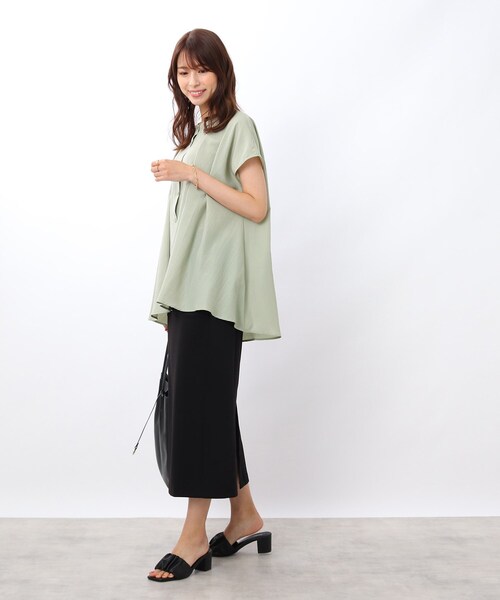 DRESKIP（ドレスキップ）の「◆タックフレア チュニックブラウス（シャツ/ブラウス・レディース・ブラック/ライトベージュ/ライトグリーン/ダークブラウン・00）」の16枚目の写真