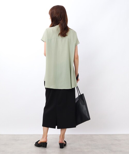 DRESKIP（ドレスキップ）の「◆タックフレア チュニックブラウス（シャツ/ブラウス・レディース・ブラック/ライトベージュ/ライトグリーン/ダークブラウン・00）」の17枚目の写真