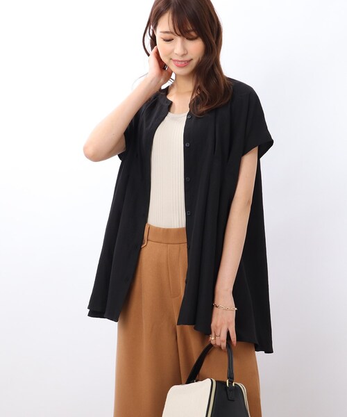 DRESKIP（ドレスキップ）の「◆タックフレア チュニックブラウス（シャツ/ブラウス・レディース・ブラック/ライトベージュ/ライトグリーン/ダークブラウン・00）」の19枚目の写真