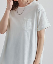 【Fizz/フィズ】 綿100% ラウンドヘム胸ポケット付きTシャツ