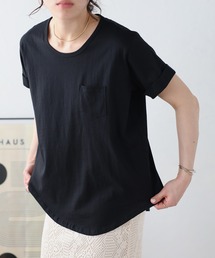 【Fizz/フィズ】　綿100%　ラウンドヘム胸ポケット付きTシャツ