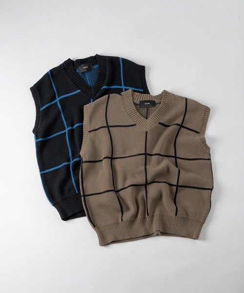 DOOPZ（ドープス）の「Vネックニットベスト（ベスト・メンズ・ブラック/ベージュ・SMALL/MEDIUM/LARGE）」の3枚目の写真
