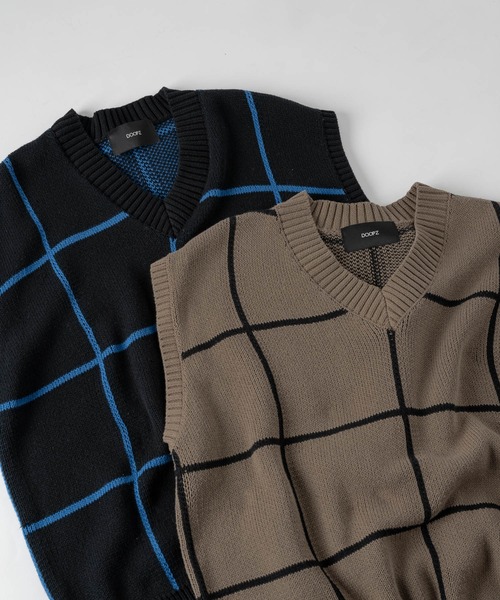 DOOPZ（ドープス）の「Vネックニットベスト（ベスト・メンズ・ブラック/ベージュ・SMALL/MEDIUM/LARGE）」の16枚目の写真