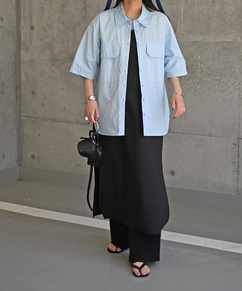 Marient（マリエント）の「ダブルポケットオーバーシャツ（シャツ/ブラウス・レディース・ホワイト/ライトブルー・FREE）」の12枚目の写真