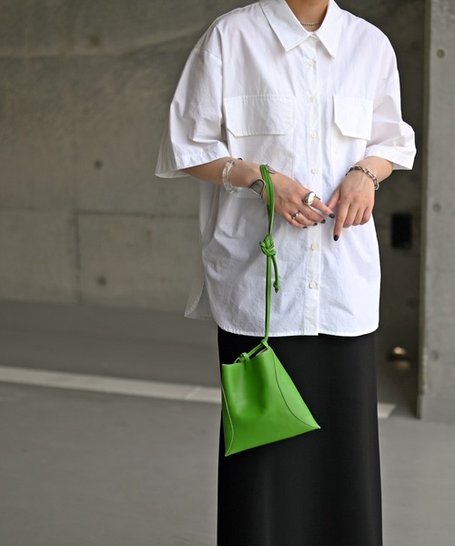 Marient（マリエント）の「ダブルポケットオーバーシャツ（シャツ/ブラウス・レディース・ホワイト/ライトブルー・FREE）」の8枚目の写真