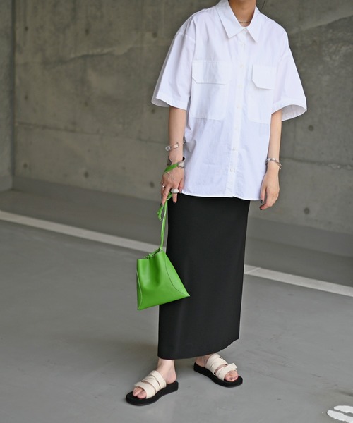 Marient（マリエント）の「ダブルポケットオーバーシャツ（シャツ/ブラウス・レディース・ホワイト/ライトブルー・FREE）」の13枚目の写真