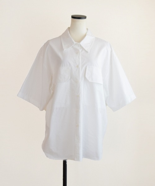 Marient（マリエント）の「ダブルポケットオーバーシャツ（シャツ/ブラウス・レディース・ホワイト/ライトブルー・FREE）」の10枚目の写真