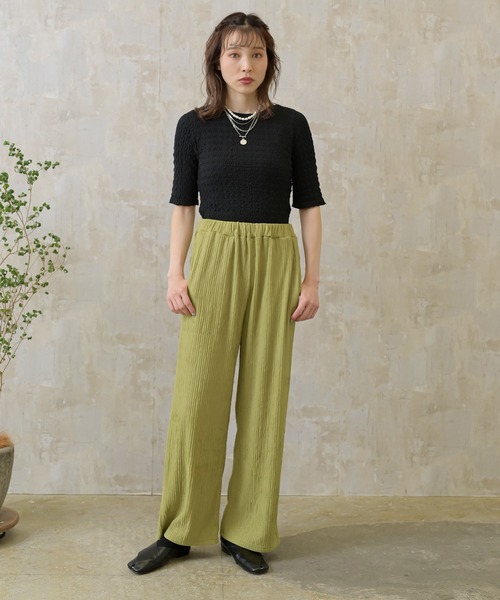 Lull(ルル)の「【Lull / ルル】ぽこぽこショートトップス(Tシャツ/カットソー・レディース・ブラック/イエロー/ホワイト・ONESIZE)」の11枚目の写真