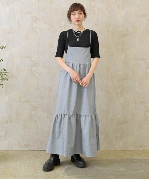 Lull(ルル)の「【Lull / ルル】ぽこぽこショートトップス(Tシャツ/カットソー・レディース・ブラック/イエロー/ホワイト・ONESIZE)」の22枚目の写真