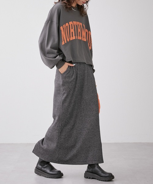 CIAOPANIC TYPY（チャオパニックティピー）の「■メランジリブナロースカート（スカート・レディース・チャコールグレー/ベージュ/ブラウン・ONE SIZE）」の9枚目の写真