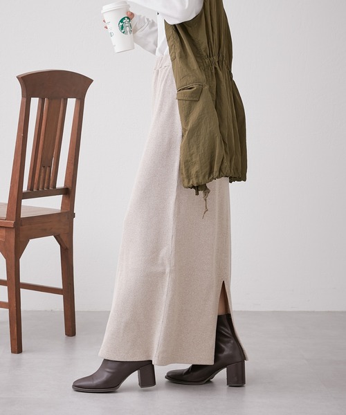 CIAOPANIC TYPY（チャオパニックティピー）の「■メランジリブナロースカート（スカート・レディース・チャコールグレー/ベージュ/ブラウン・ONE SIZE）」の21枚目の写真
