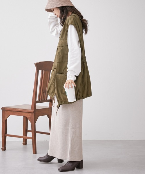 CIAOPANIC TYPY（チャオパニックティピー）の「■メランジリブナロースカート（スカート・レディース・チャコールグレー/ベージュ/ブラウン・ONE SIZE）」の16枚目の写真