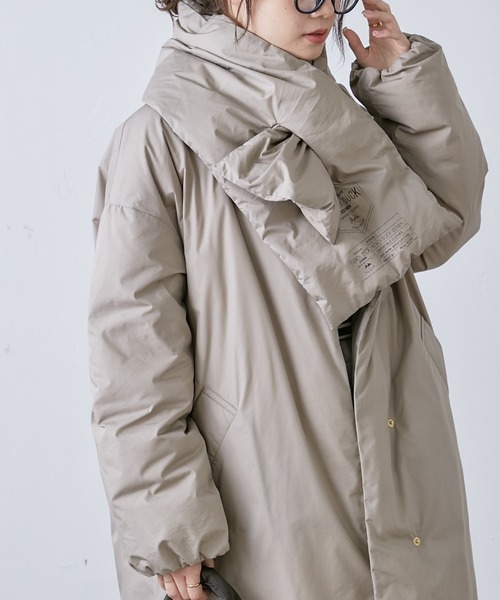 PUAL CE CIN（ピュアルセシン）の「フレンチダックダウンティペット（ストール/ショール・レディース・ブラック/ベージュ・FREE）」の4枚目の写真