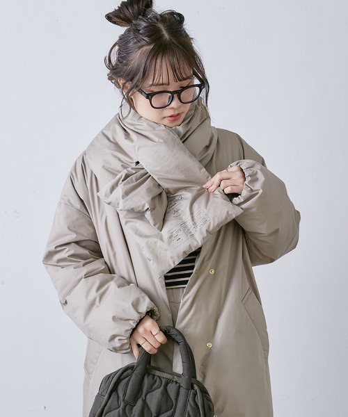 PUAL CE CIN（ピュアルセシン）の「フレンチダックダウンティペット（ストール/ショール・レディース・ブラック/ベージュ・FREE）」の6枚目の写真