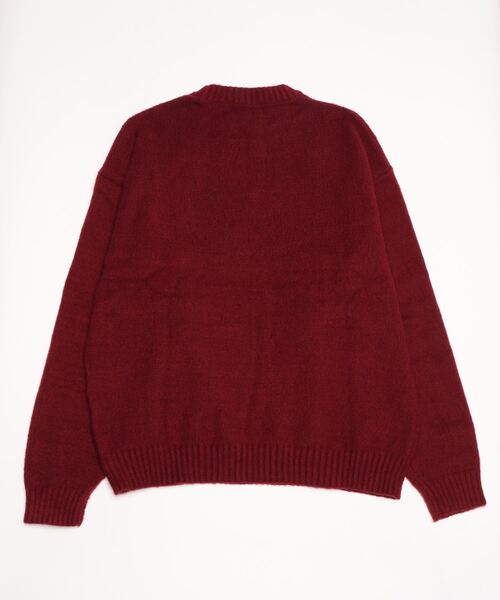 CONVERSE(コンバース)の「CONVERSE/コンバース オーバーサイズ モヘアタッチ シャギーニットプルオーバー/リブライン/カレッジロゴ/マルチボーダー(ニット/セーター・レディース・ブラック/ダークグリーン/オフホワイト/グレー系その他/グリーン系その他/ワイン・LL/M/L)」の7枚目の写真