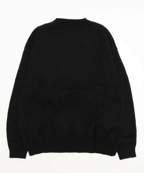 CONVERSE(コンバース)の「CONVERSE/コンバース オーバーサイズ モヘアタッチ シャギーニットプルオーバー/リブライン/カレッジロゴ/マルチボーダー(ニット/セーター・レディース・ブラック/ダークグリーン/オフホワイト/グレー系その他/グリーン系その他/ワイン・LL/M/L)」の9枚目の写真