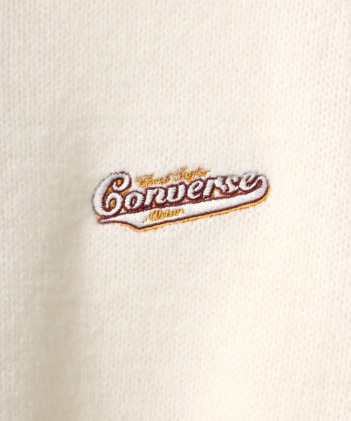 CONVERSE(コンバース)の「CONVERSE/コンバース オーバーサイズ モヘアタッチ シャギーニットプルオーバー/リブライン/カレッジロゴ/マルチボーダー(ニット/セーター・レディース・ブラック/ダークグリーン/オフホワイト/グレー系その他/グリーン系その他/ワイン・LL/M/L)」の11枚目の写真