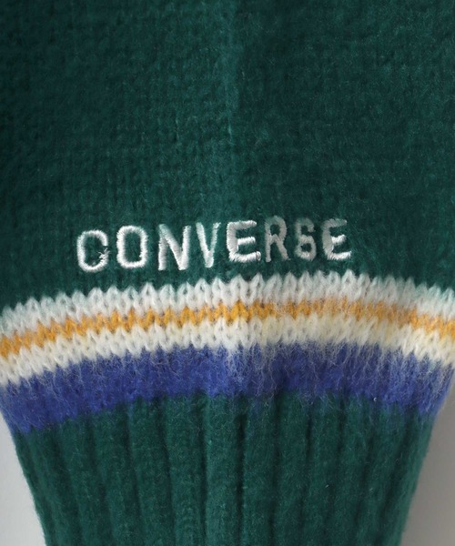 CONVERSE(コンバース)の「CONVERSE/コンバース オーバーサイズ モヘアタッチ シャギーニットプルオーバー/リブライン/カレッジロゴ/マルチボーダー(ニット/セーター・レディース・ブラック/ダークグリーン/オフホワイト/グレー系その他/グリーン系その他/ワイン・LL/M/L)」の14枚目の写真