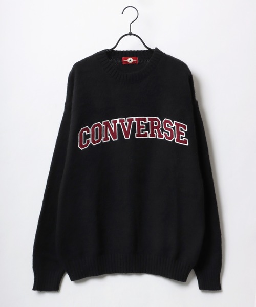 CONVERSE(コンバース)の「CONVERSE/コンバース オーバーサイズ モヘアタッチ シャギーニットプルオーバー/リブライン/カレッジロゴ/マルチボーダー(ニット/セーター・レディース・ブラック/ダークグリーン/オフホワイト/グレー系その他/グリーン系その他/ワイン・LL/M/L)」の16枚目の写真