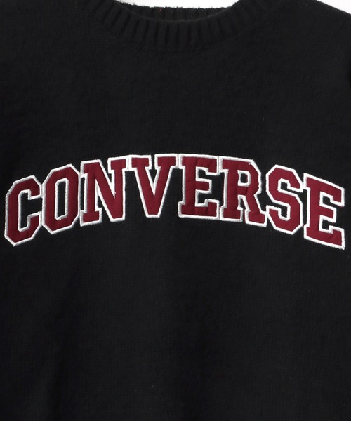 CONVERSE(コンバース)の「CONVERSE/コンバース オーバーサイズ モヘアタッチ シャギーニットプルオーバー/リブライン/カレッジロゴ/マルチボーダー(ニット/セーター・レディース・ブラック/ダークグリーン/オフホワイト/グレー系その他/グリーン系その他/ワイン・LL/M/L)」の12枚目の写真