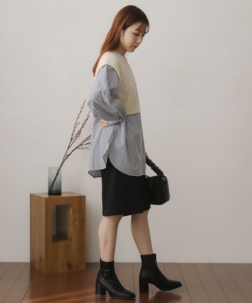 SENSE OF PLACE by URBAN RESEARCH（センスオブプレイスバイアーバンリサーチ）の「ニットベストレイヤードシャツ（シャツ/ブラウス・レディース・ネイビー/オフホワイト/オレンジ・ONE）」の13枚目の写真