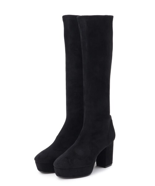 ESPERANZA（エスペランサ）の「【日本製】厚底ストレッチロングブーツ消臭抗菌モデル筒細バージョン（ブーツ・レディース・ブラック/ブラック系・LL/S/M/L）」の3枚目の写真