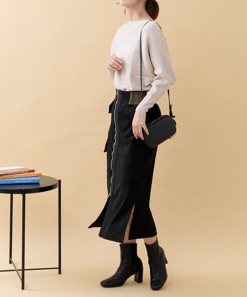 Paradise Picnic（パラダイスピクニック）の「33℃ センターストレッチカーゴスカート（スカート・レディース・ブラック/カーキ・FREE）」の17枚目の写真