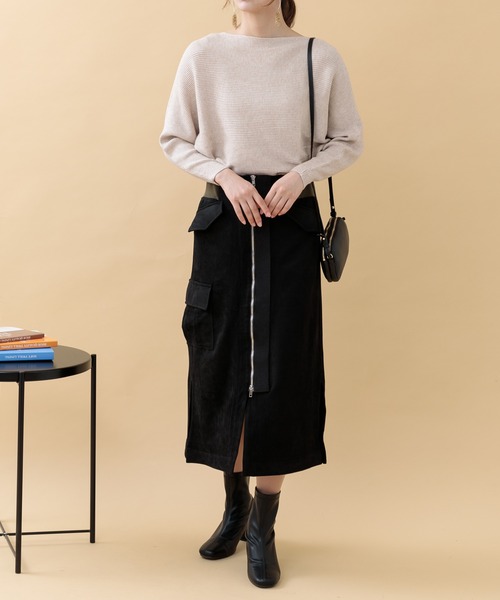 Paradise Picnic（パラダイスピクニック）の「33℃ センターストレッチカーゴスカート（スカート・レディース・ブラック/カーキ・FREE）」の19枚目の写真