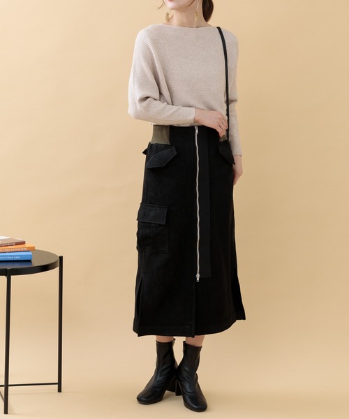 Paradise Picnic（パラダイスピクニック）の「33℃ センターストレッチカーゴスカート（スカート・レディース・ブラック/カーキ・FREE）」の20枚目の写真