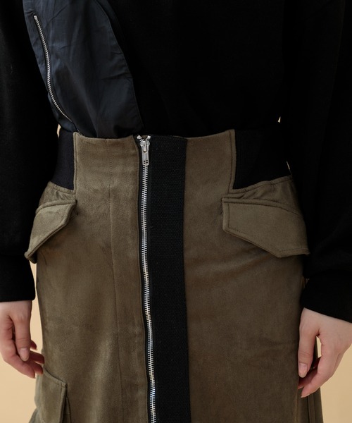 Paradise Picnic（パラダイスピクニック）の「33℃ センターストレッチカーゴスカート（スカート・レディース・ブラック/カーキ・FREE）」の8枚目の写真