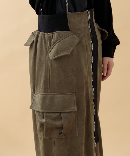 Paradise Picnic（パラダイスピクニック）の「33℃ センターストレッチカーゴスカート（スカート・レディース・ブラック/カーキ・FREE）」の10枚目の写真
