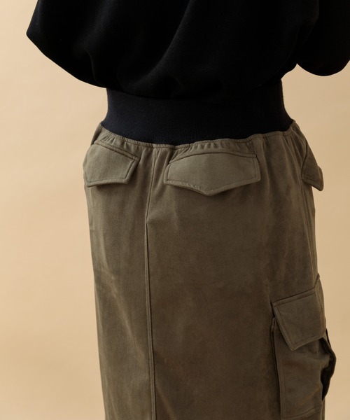 Paradise Picnic（パラダイスピクニック）の「33℃ センターストレッチカーゴスカート（スカート・レディース・ブラック/カーキ・FREE）」の12枚目の写真