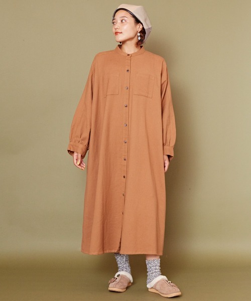 チャイハネ（チャイハネ）の「【チャイハネ】ユータリーシャツワンピース（シャツワンピース・レディース・パープル/オフホワイト/キャメル・FREE）」の20枚目の写真