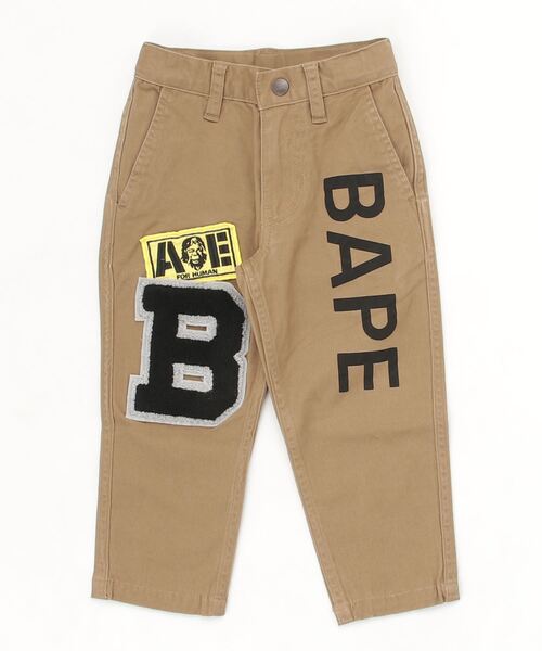 A BATHING APE（アベイシングエイプ）の「PATCHED CHINO PANTS K（チノパンツ・キッズ・ブラック/ベージュ・110/130/140/90/120/100）」の2枚目の写真