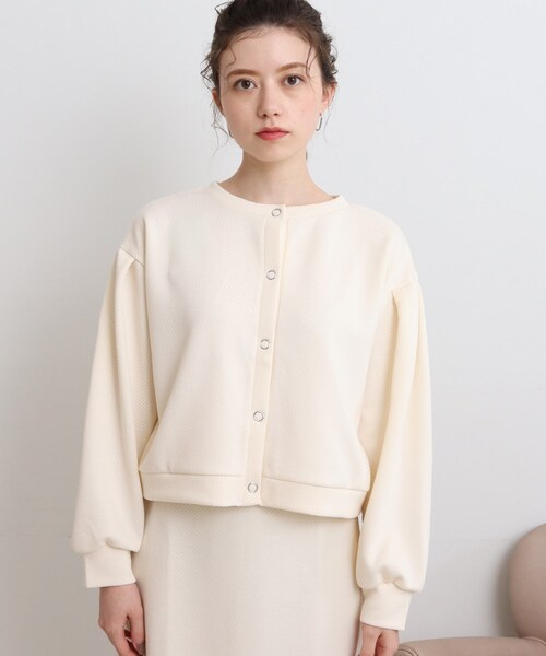 Cutie Blonde（キューティーブロンド）の「◆キルテイング前後2WAYプルオーバー（カーディガン/ボレロ・レディース・アイボリー/ブラック/黄緑系・00）」の21枚目の写真