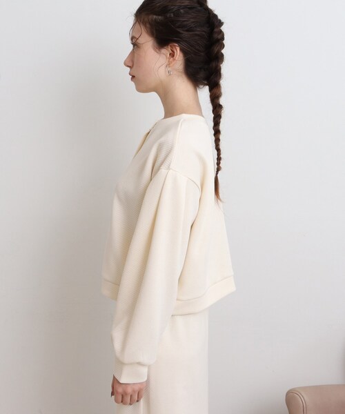 Cutie Blonde（キューティーブロンド）の「◆キルテイング前後2WAYプルオーバー（カーディガン/ボレロ・レディース・アイボリー/ブラック/黄緑系・00）」の22枚目の写真