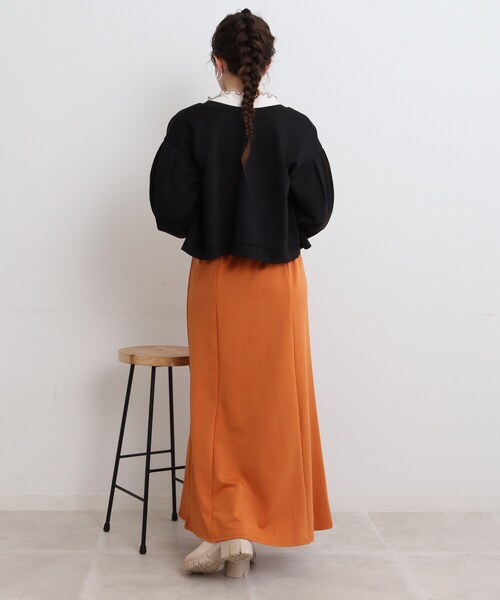 Cutie Blonde（キューティーブロンド）の「◆キルテイング前後2WAYプルオーバー（カーディガン/ボレロ・レディース・アイボリー/ブラック/黄緑系・00）」の4枚目の写真