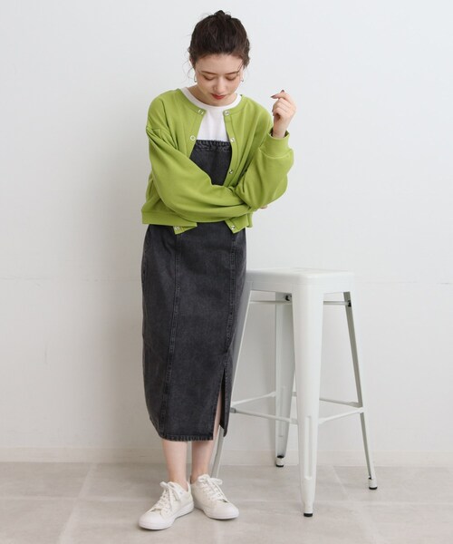 Cutie Blonde（キューティーブロンド）の「◆キルテイング前後2WAYプルオーバー（カーディガン/ボレロ・レディース・アイボリー/ブラック/黄緑系・00）」の8枚目の写真