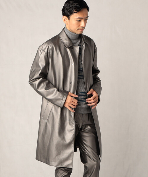 COMME CA MEN(コムサメン)の「とんびコート(ステンカラーコート・メンズ・ブラック/グレー・FREE)」の5枚目の写真