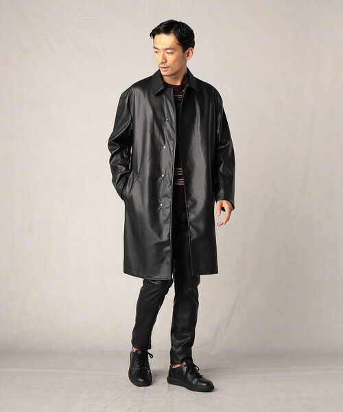 COMME CA MEN(コムサメン)の「とんびコート(ステンカラーコート・メンズ・ブラック/グレー・FREE)」の3枚目の写真