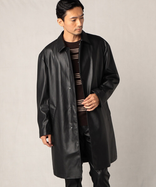 COMME CA MEN(コムサメン)の「とんびコート(ステンカラーコート・メンズ・ブラック/グレー・FREE)」の8枚目の写真