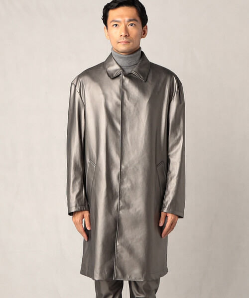 COMME CA MEN(コムサメン)の「とんびコート(ステンカラーコート・メンズ・ブラック/グレー・FREE)」の10枚目の写真