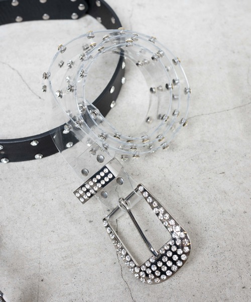 WEGO（ウィゴー）の「WEGO/ビジューワイドベルト（ベルト・レディース・ブラック/その他1・FREE）」の2枚目の写真